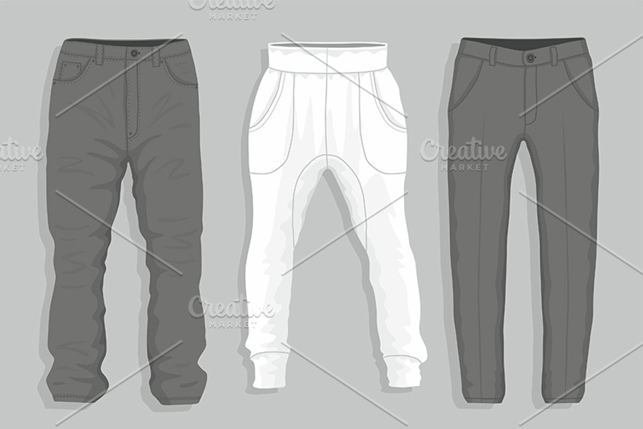 Men's pants in Illustrations - product preview 8