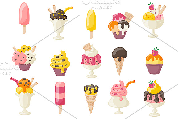45 Ice Cream Icon Set in Cartoon Icons - product preview 2