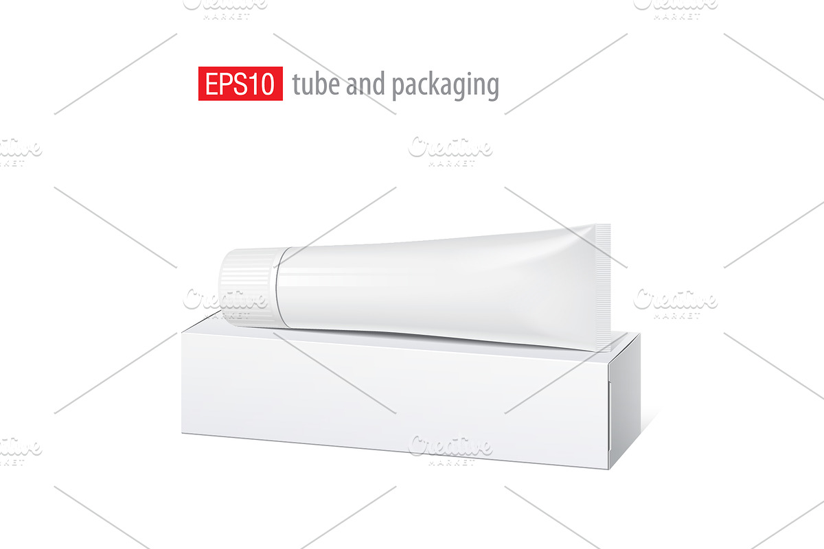 Cool Realistic white tube in Product Mockups - product preview 8