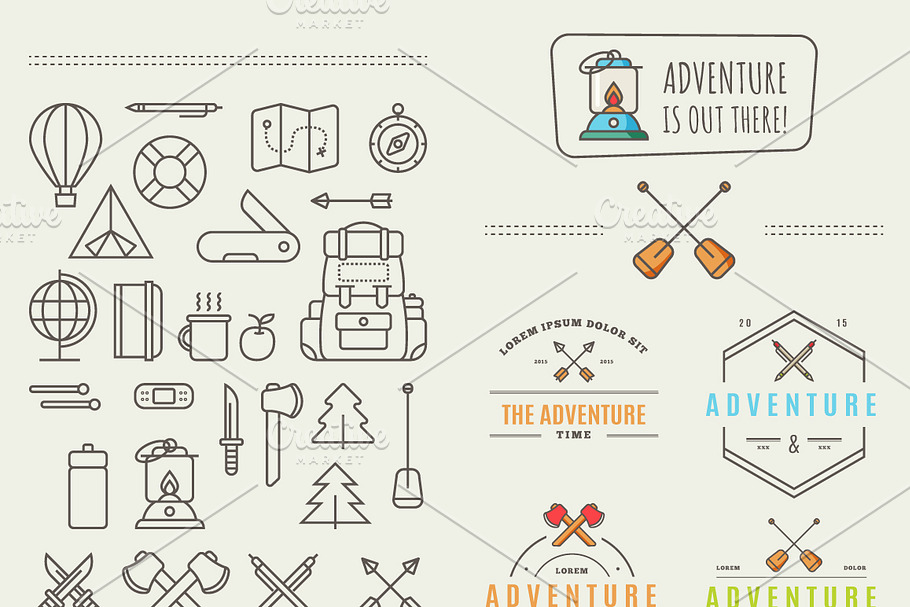 Icons for adventure in Graphics - product preview 8