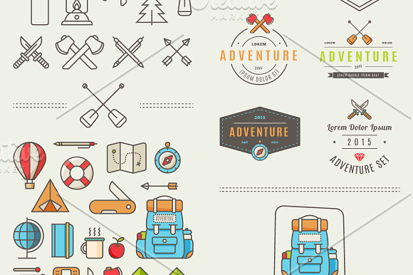 Icons for adventure in Graphics - product preview 1