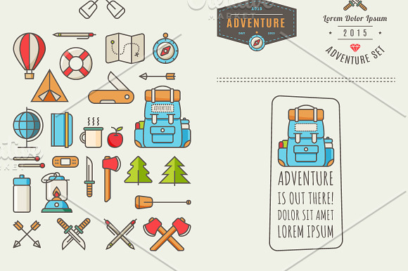 Icons for adventure in Graphics - product preview 2
