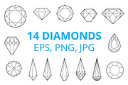 Diamonds & Gemstones (EPS, PNG, JPG)