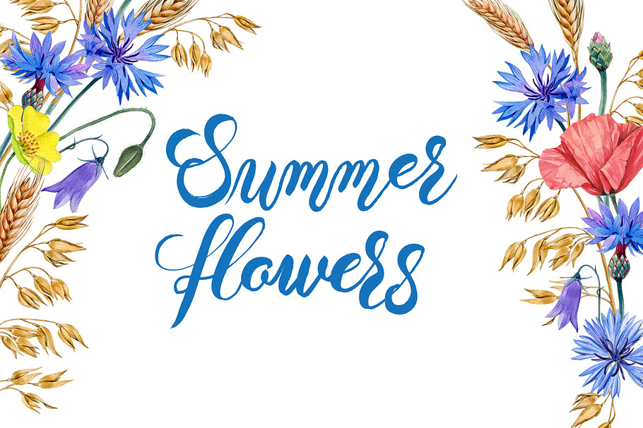 Summer flowers in Illustrations - product preview 8