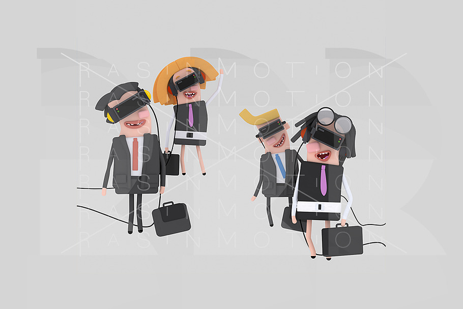Business people with VR set in Illustrations - product preview 8