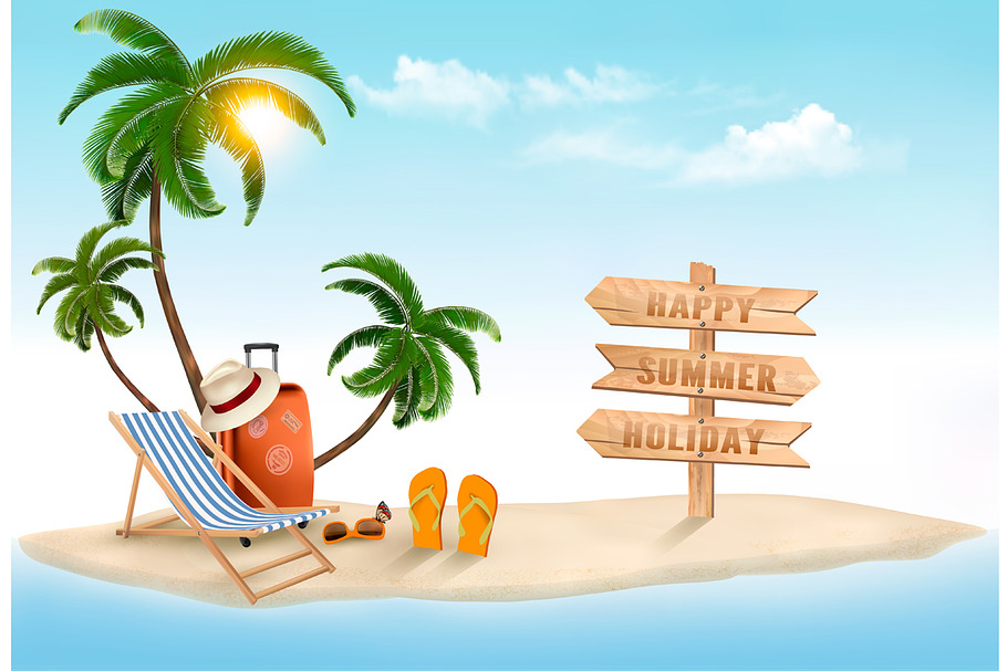  Vacation vector background. Vector. in Illustrations - product preview 8