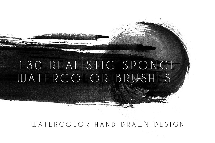 130 sponge watercolor brushes in Photoshop Brushes - product preview 8