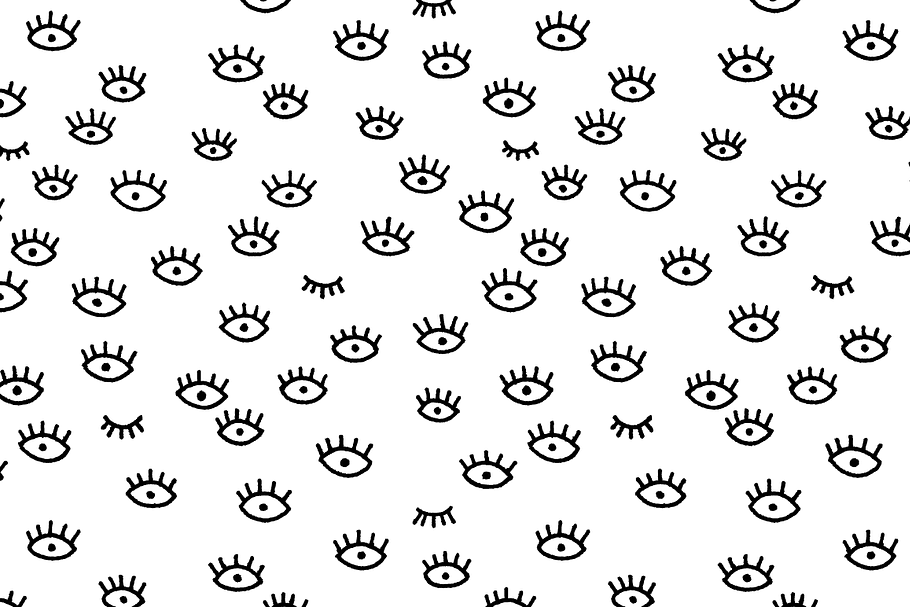 Hand Drawn Eye Seamless Pattern in Patterns - product preview 8