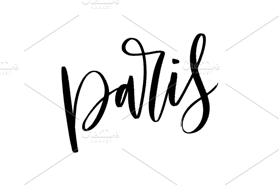 Paris Brush Hand Lettered Word in Objects - product preview 8