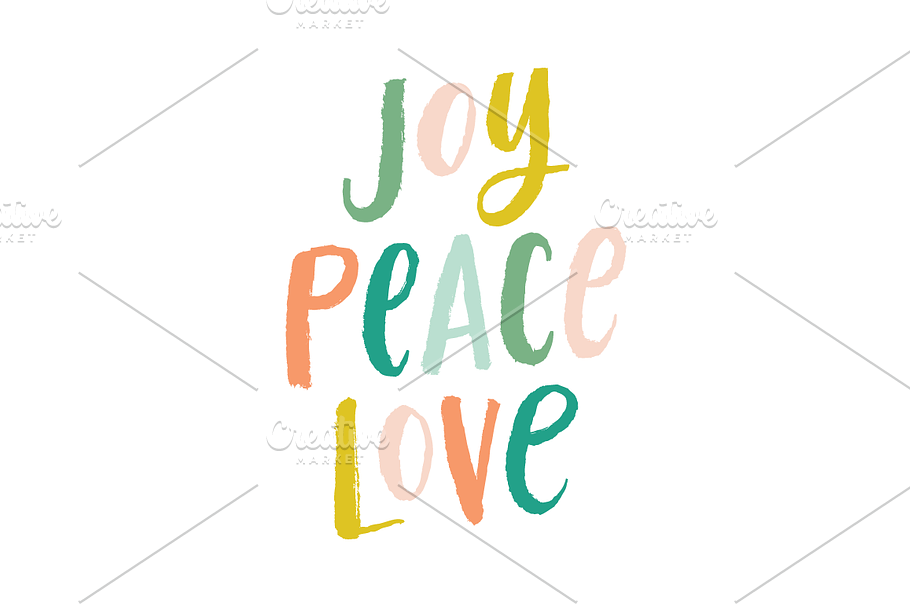 Brush Lettering Joy Peace Love in Illustrations - product preview 8
