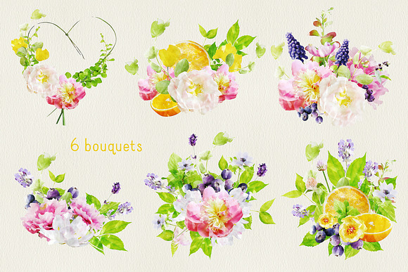 Watercolor Flowers in Illustrations - product preview 2