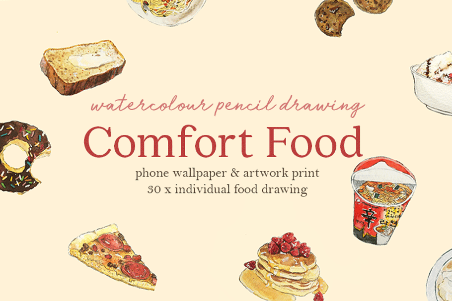 Comfort Food Set in Illustrations - product preview 8