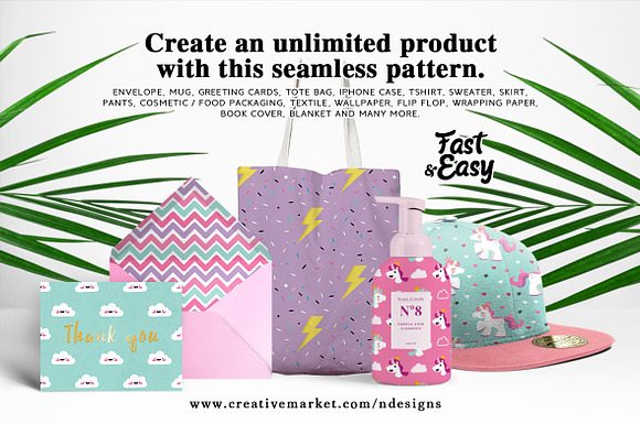 Unicorn Seamless Pattern  in Patterns - product preview 2