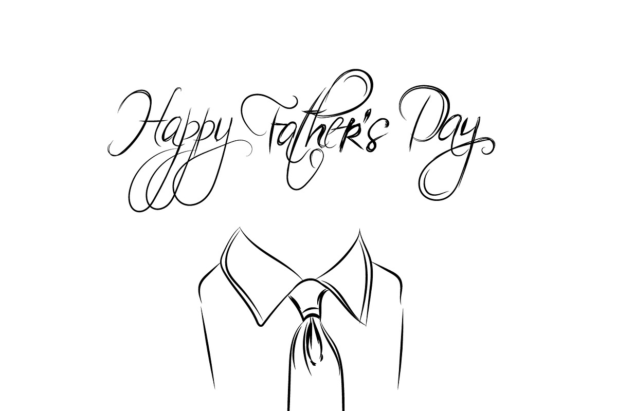 Happy Father's Day, text and tie in Illustrations - product preview 8