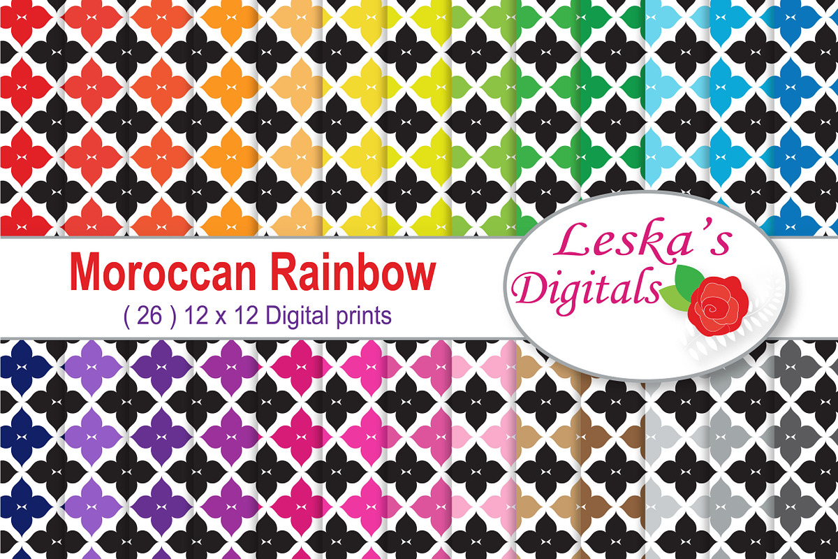 Moroccan Rainbow Digital Paper in Patterns - product preview 8