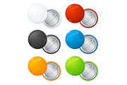  Blank Circle Button Badge Pin Set
