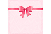 Card witch Pink Ribbon and Bow