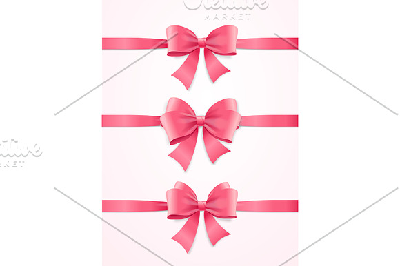 Card witch Pink Ribbon and Bow in Illustrations - product preview 2