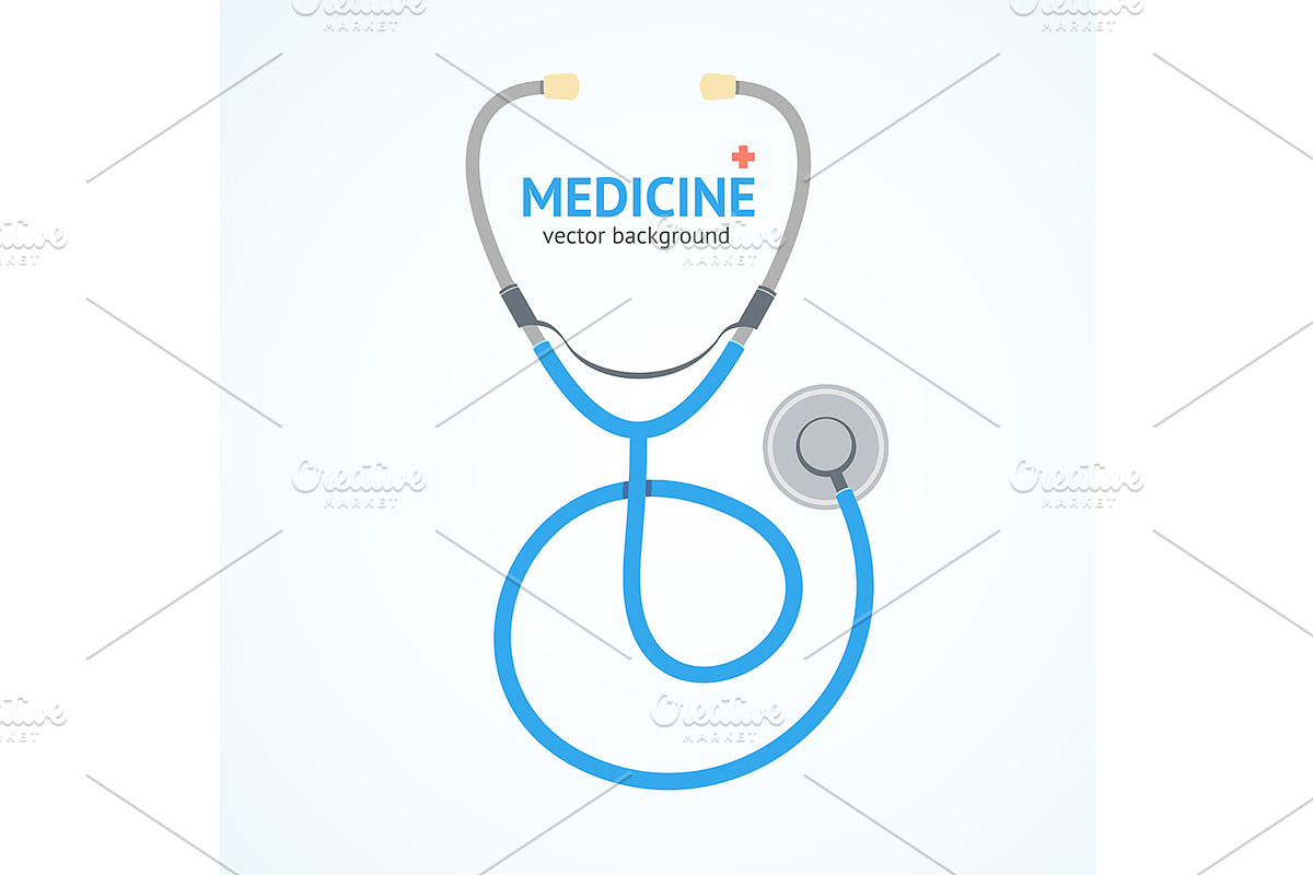 Flat Stethoscope Medicine in Objects - product preview 8
