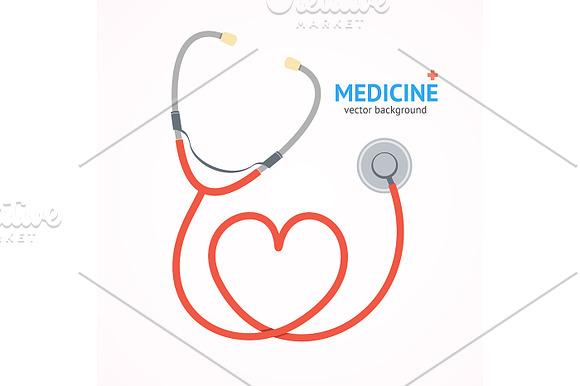Flat Stethoscope Medicine in Objects - product preview 1