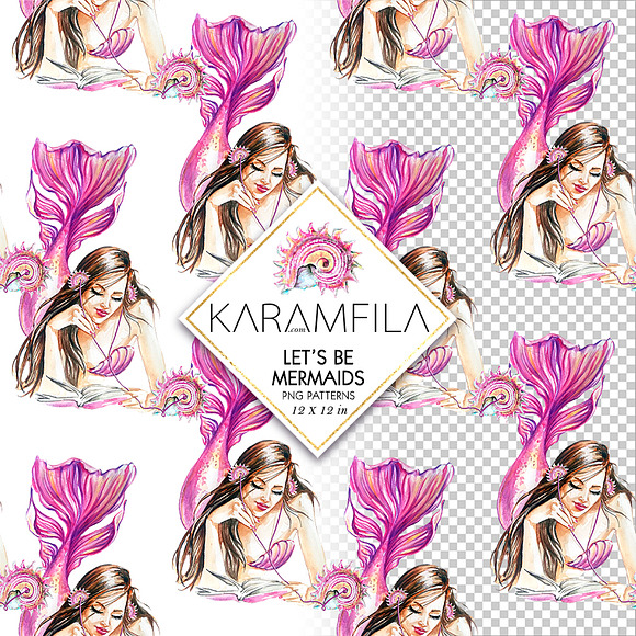 Let's Be Mermaids PNG Patterns in Patterns - product preview 5
