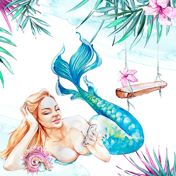 Let's Be Mermaids PNG Patterns in Patterns - product preview 15