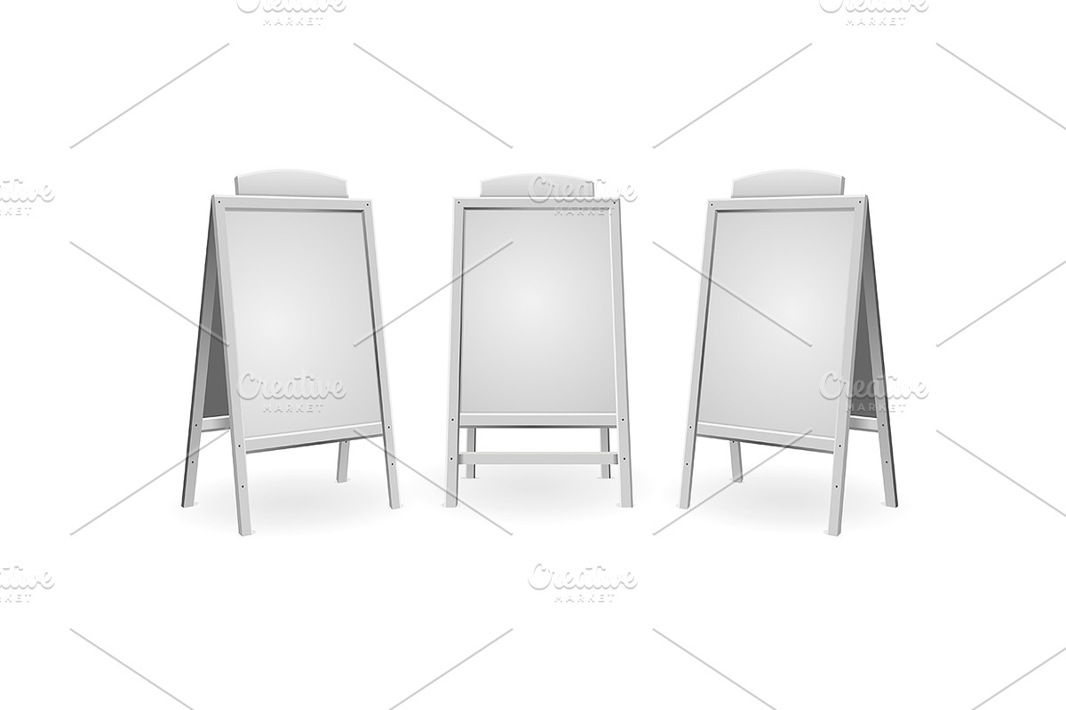 Blank White Menu Board Set.  in Objects - product preview 8
