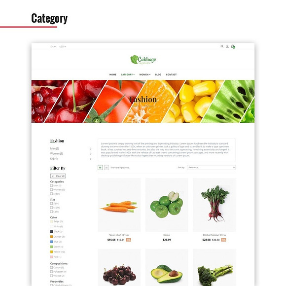 Leo Cabbage in Bootstrap Themes - product preview 2