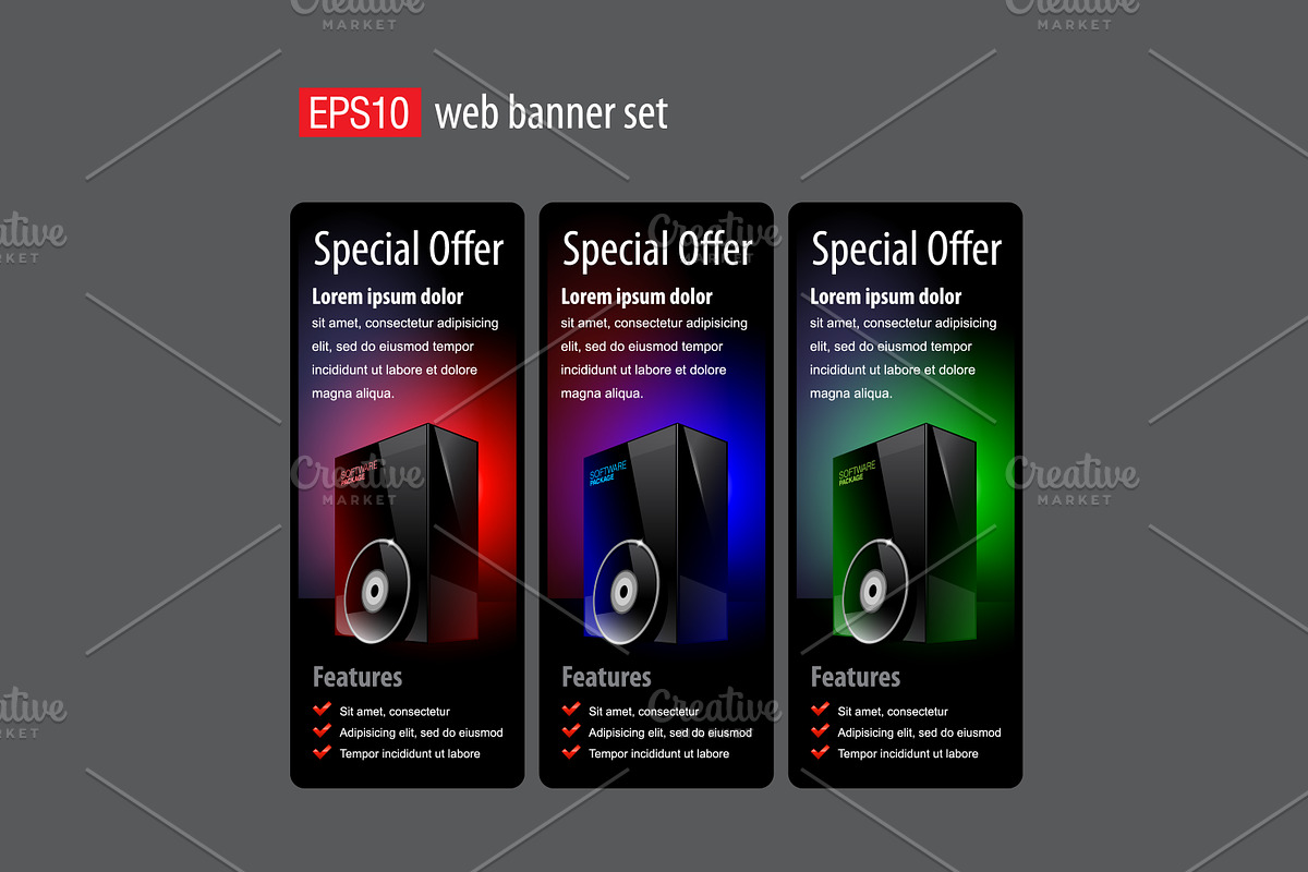 Abstract Shiny Glass Banners in Illustrations - product preview 8