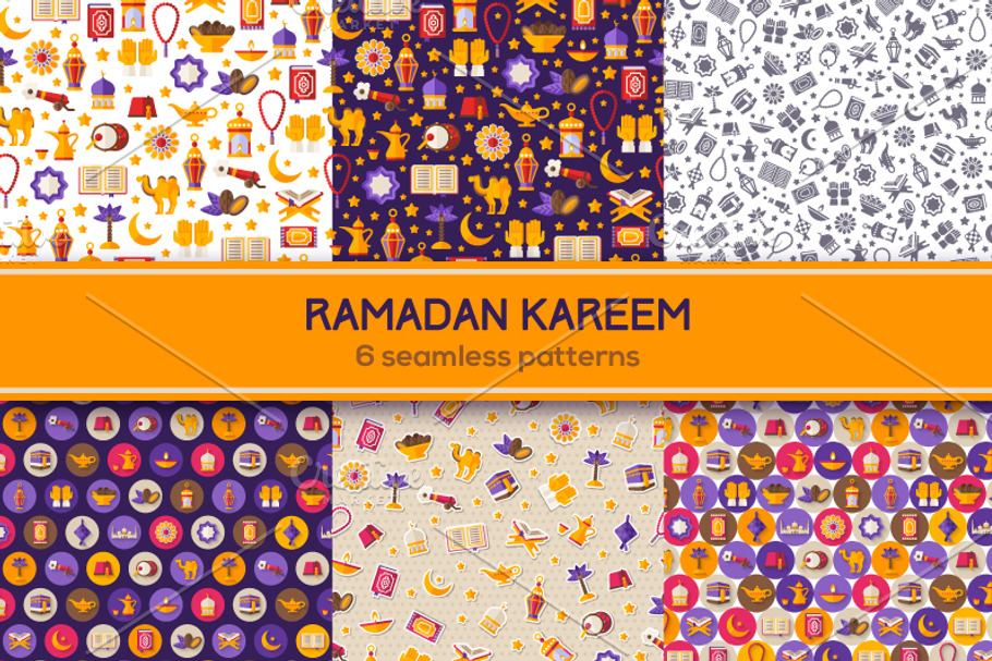 6 Seamless Ramadan Patterns