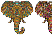 Vector elephant set