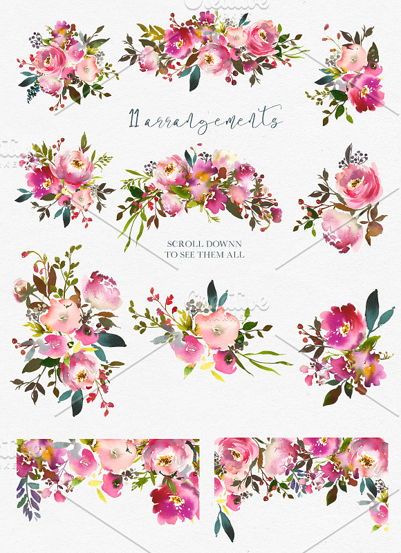 Fresh Scent Pretty Floral Clipart in Illustrations - product preview 1