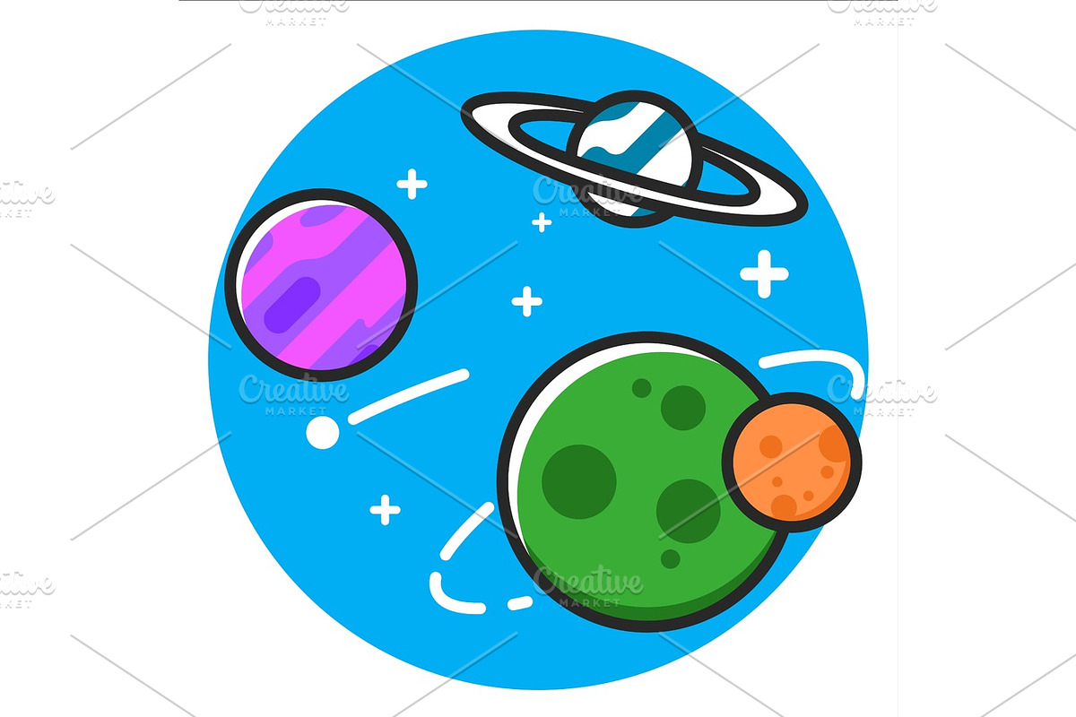 Planet space Icon in Illustrations - product preview 8
