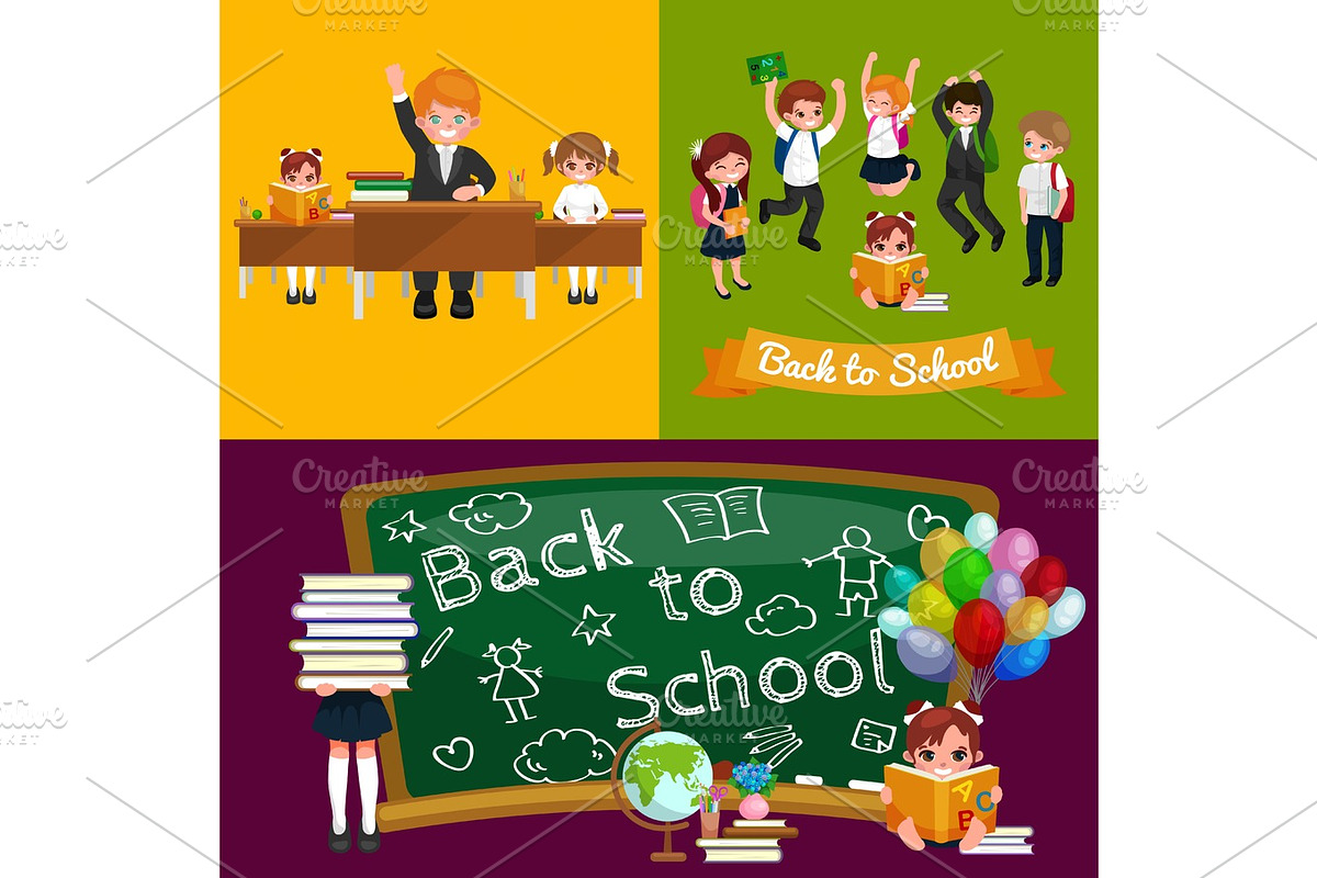 back to school and children education concept vector background in Illustrations - product preview 8