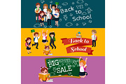 back to school and children education concept vector background