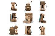 set of coffee machines