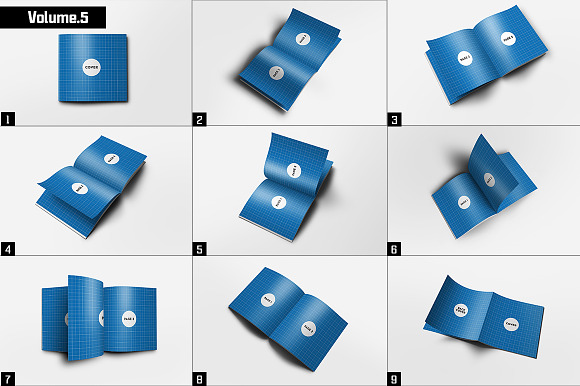 Square Brochure Mockups Pack Bundle in Print Mockups - product preview 2