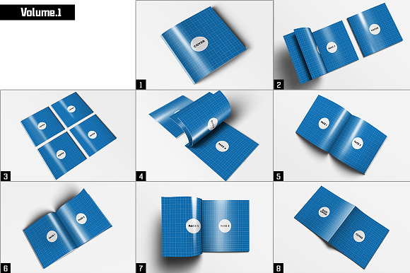 Square Brochure Mockups Pack Bundle in Print Mockups - product preview 3