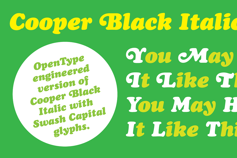 Cooper Black Italic Pro in Italic Fonts - product preview 8