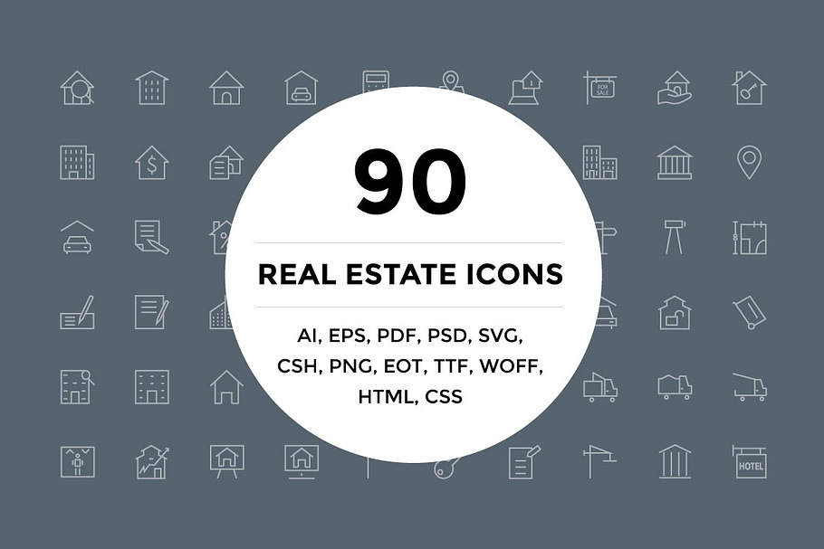 90 Real Estate Icons
