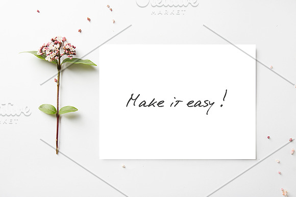 Letter and flowers mockup in Print Mockups - product preview 1