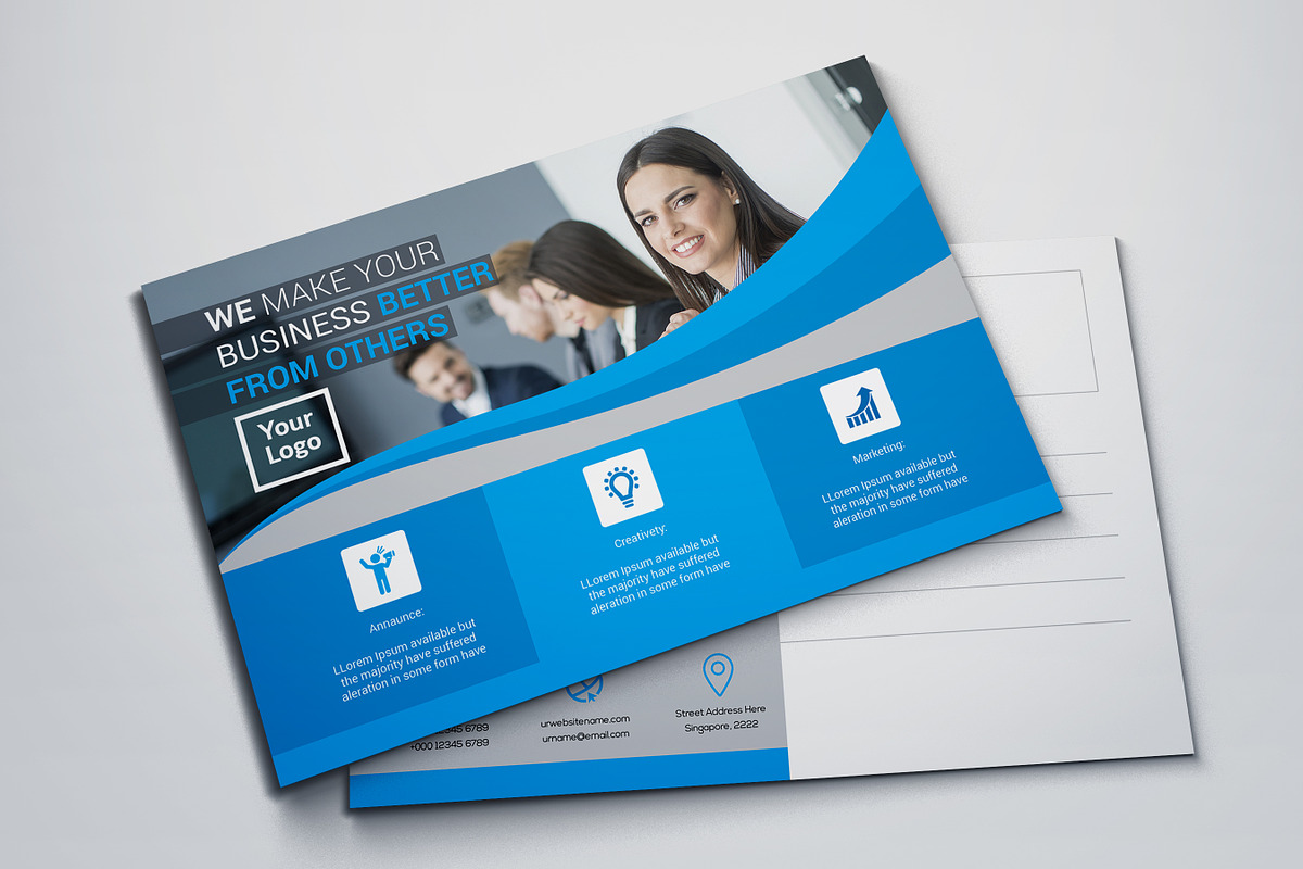 Corporate Post Card in Postcard Templates - product preview 8