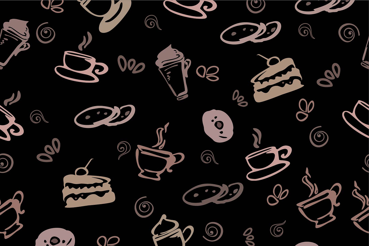 Set of Coffee seamless pattern in Patterns - product preview 8