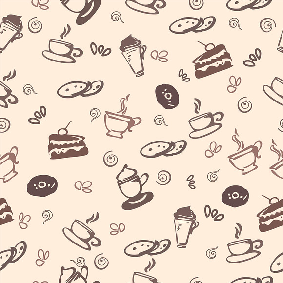 Set of Coffee seamless pattern in Patterns - product preview 1