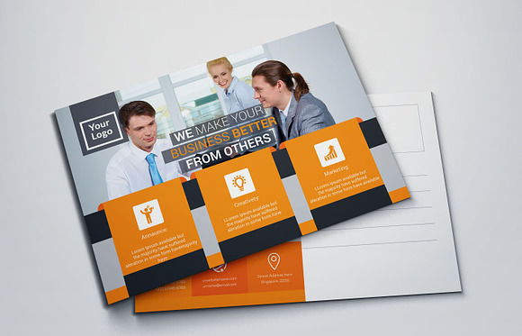 Corporate Post Card in Postcard Templates - product preview 2