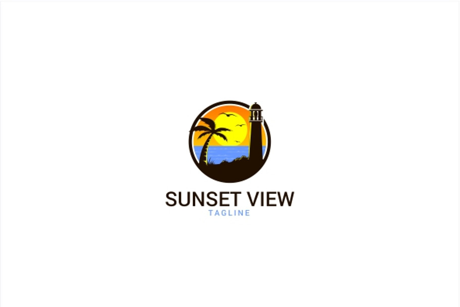 Sunset Beach View Logo in Logo Templates - product preview 8