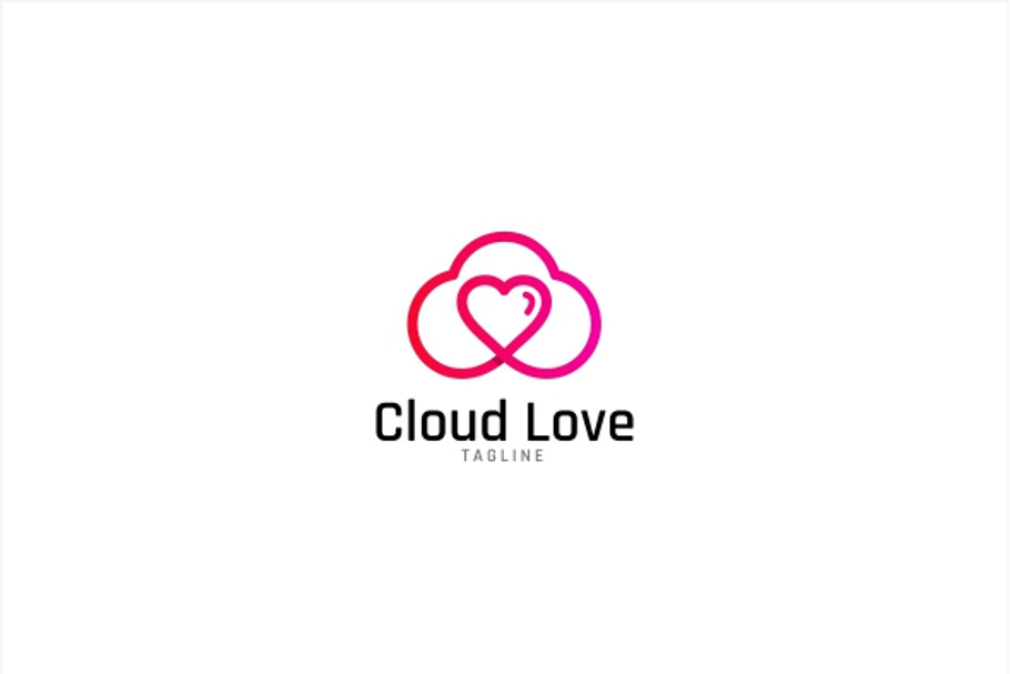 Cloud Love Logo in Logo Templates - product preview 8