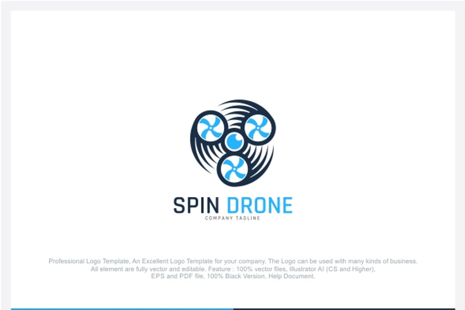 Spinner Drone Logo in Logo Templates - product preview 8