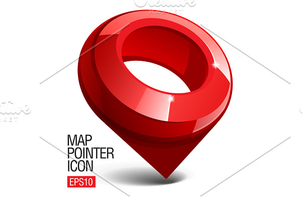 Red Map pointer icon