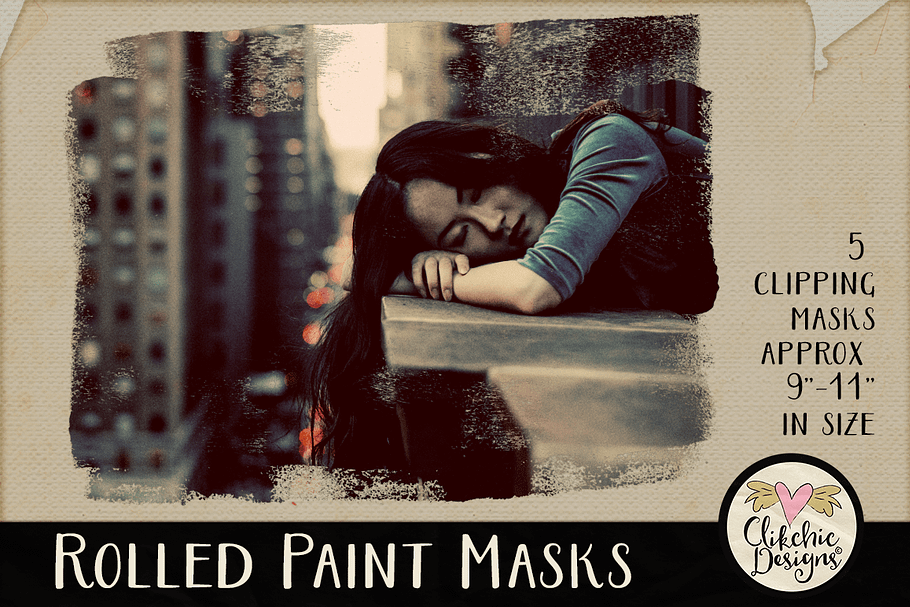 Rolled Paint Photo Clipping Masks in Photoshop Shapes - product preview 8